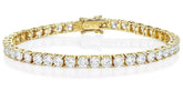 7.00Ct TW Round Diamond 7" Tennis Bracelet 14k Yellow Gold Lab Grown (D/VS)