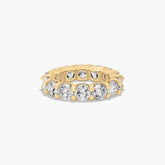 7.00 Carat D VS1 Round Cut Lab Grown Diamond Eternity Band Shared Prong 14k Gold
