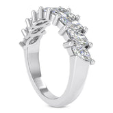 1.35 Carat Marquise Cut Lab Grown Diamond Eternity Band Ring 14k White Gold