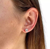 2 Ct Round Cut Certified Lab Grown D VVS2 Diamond Stud Earrings 14k Yellow Gold