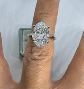 IGI Certified 5.00 Carat F VS1 Oval Lab Grown Diamond Engagement Ring 14k Gold