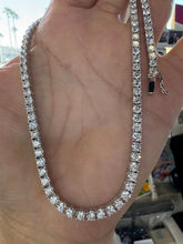 Men Genuine Lab Grown Diamond Tennis Necklace D VS 23 Carat 14k Gold 20'' Inch