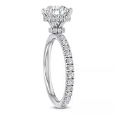 3.20 Ct E VS1 Round Cut Halo Lab Grown Diamond Ring IGI Certified 14k White Gold
