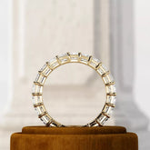 4.00 Carats Princess Cut Lab Grown Diamond Eternity Band Ring 14K Yellow Gold