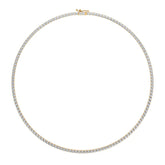 Genuine Lab Grown Diamond Tennis Necklace D VS 11.00-15.00 Carat 14k Yellow Gold
