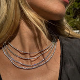 Genuine Lab Grown Diamond Tennis Necklace D VS 5.00-12.00 Carat 14k White Gold