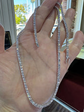 Genuine Lab Grown Diamond Tennis Necklace D VS 10.50 Carat 14k Gold 18'' Inch