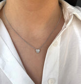 IGI Lab Grown Diamond E VS1 2.00 Carat Heart Cut Lab Grown Floating Necklace 14k
