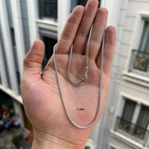 Solid 925 Oxidized Sterling Silver Italian Spiga Wheat Chain 2mm