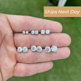 Certified D VVS1 Moissanite Stud Earrings 925 Sterling Silver