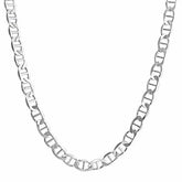 925 Sterling Silver 5.5mm Mariner Italian Chain Necklace in 925 16''-26''