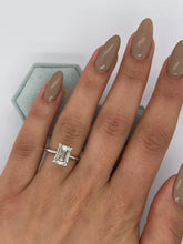 3 Ct G VS1 Emerald Cut Solitaire Lab Grown Diamond Ring IGI Certified Platinum