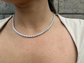 19.00 Carat Round Genuine Lab Grown Diamond Tennis Necklace 16'' Inch