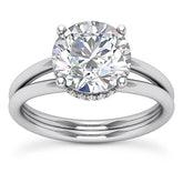 2.25 Ct E VVS2 Round Cut Halo Lab Grown Diamond Ring IGI Certified 14k Gold