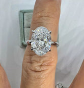 IGI Certified 5.00 Carat G VS1 Oval Lab Grown Diamond Engagement Ring 14k Gold