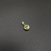 14K SOLID GOLD BLU EVIL EYE PENDANT / 14K ORO PURO DIJE DE OJO DE LA SUERTE-10MM