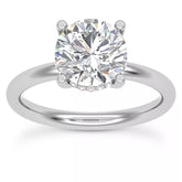 3.80 Ct E VS1 Round Cut Halo Lab Grown Diamond Engagement Ring 14k White Gold