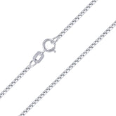 10K Solid White Gold Box Chain 0.6mm 16'' 18'' 20'' 22'' 24' 26'' 28'' 30''
