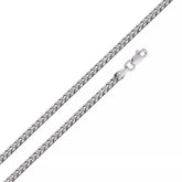 925 Sterling Silver Italian 3mm Solid Franco Round Box Link Chain Necklace