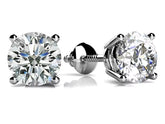 4 Carat IGI Certified E VS1 Lab Grown Diamond Stud Earrings 14K White Gold