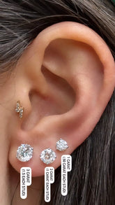 IGI Diamond Stud Earrings 1 - 3 Carat Lab Grown Solitaire D/E VS - 14k Gold