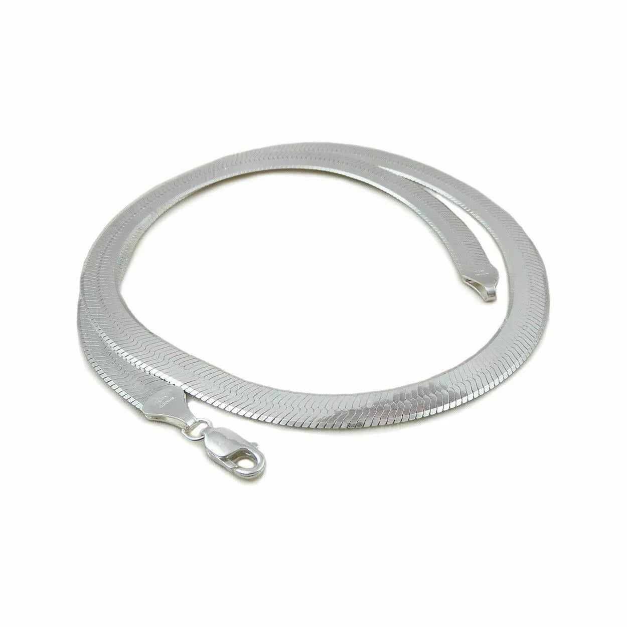 Made in Italy 8mm Herringbone Chain Necklace in Solid Sterling Silver - 18 Made in Italy 8mm Herringbone Chain Necklace in Solid Sterling Silver - 18