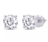 2.00 Ct D VVS2 Round Cut Lab Grown Diamond Stud Earring Platinum Screw Back IGI