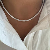 10.30 CTW Lab Grown Diamond Tennis Necklace 14kt White Gold 18''