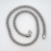 4mm Rhodium Diamond-Cut Ice Link Chain Sterling Silver 925 Italy All Sizes