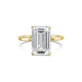 14k Yellow Gold Ring F VS1 3 Carat Lab Created Emerald Cut Diamond IGI CERTIFIED