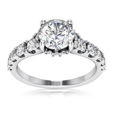 3.00 Ct E VS1 Round Cut Halo Lab Grown Diamond Ring IGI Certified 14k White Gold