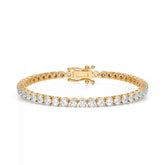7 Carat TW Round Lab Grown Diamond 7" Tennis Bracelet 14k Yellow Gold D VS