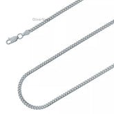 Men's Miami Cuban Link Chain Solid 925 Sterling Silver 3mm Italian - Brand New