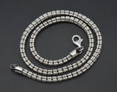 4mm Rhodium Diamond-Cut Ice Link Chain Sterling Silver 925 Italy All Sizes