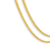Men's Real 14k Gold Plated Solid 925 Sterling Silver Franco Chain 2mm Necklace