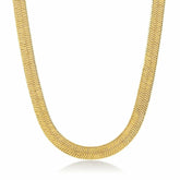 5.50mm Flexible Herringbone Chain Necklace 14K Yellow Gold Plated 925 Italy