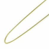 14K Solid Yellow Gold Box Necklace Real Gold Chain Lobster Clasp 0.6mm