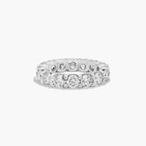 4.00 Carat D VS1 Round Cut Lab Grown Diamond Eternity Band Shared Prong 14k Gold