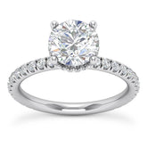 2.20 Ct E VS1 Round Cut Halo Lab Grown Diamond Ring IGI Certified 14k White Gold