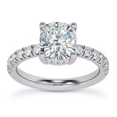 1.75 Ct E VS1 Cushion Cut Halo Lab Grown Diamond Ring IGI Certified 14k Gold