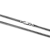 925 Sterling Silver Italian Solid Franco Foxtail Necklace Bracelet Gunmetal