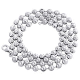 5mm Moon Cut Ball Bead Chain Necklace Solid Sterling Silver 925 Italy 18''-30''