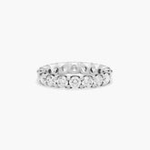 3.00 Carat D VS1 Round Cut Lab Grown Diamond Eternity Band Shared Prong 14k Gold