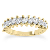 0.80 Carat Marquise Cut Lab Grown Diamond Eternity Band Ring 14k Yellow Gold
