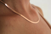 14k Rose Gold 5mm Herringbone Necklace Sterling Silver 925 Italian Chain