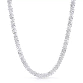 Solid 925 Sterling Silver Diamond Cut Margarita Sparkle Rock Chain Necklace 3mm