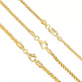 14k Gold Plated 925 Sterling Silver Twisted Rock Sparkle Chain 2.5mm 3mm 3.5mm