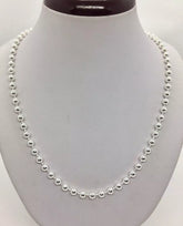 925 Sterling Silver 5mm Pallini Bead Ball Chain Necklace Italy 18''-30''