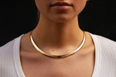 14K Yellow Gold-Plated Silver 925 6mm Italian Reversible Omega Chain Necklace