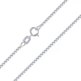 10K Solid White Gold Box Chain 0.6mm 16'' 18'' 20'' 22'' 24' 26'' 28'' 30''